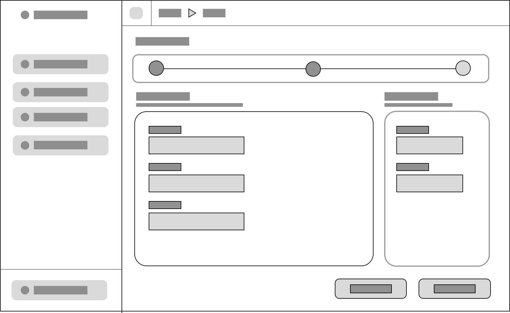 Wireframe page création exercice